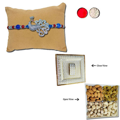 "RAKHIS -AD 4360 A (Single Rakhi),  Vivana Dry Fruit Box - Code DFB5000 - Click here to View more details about this Product